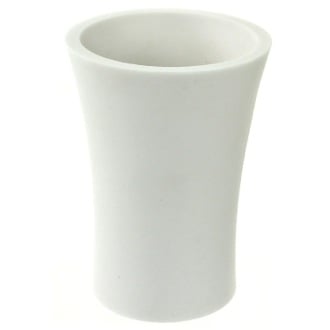 Round Toothbrush Holder Made From Stone in White Finish Gedy AU98-02